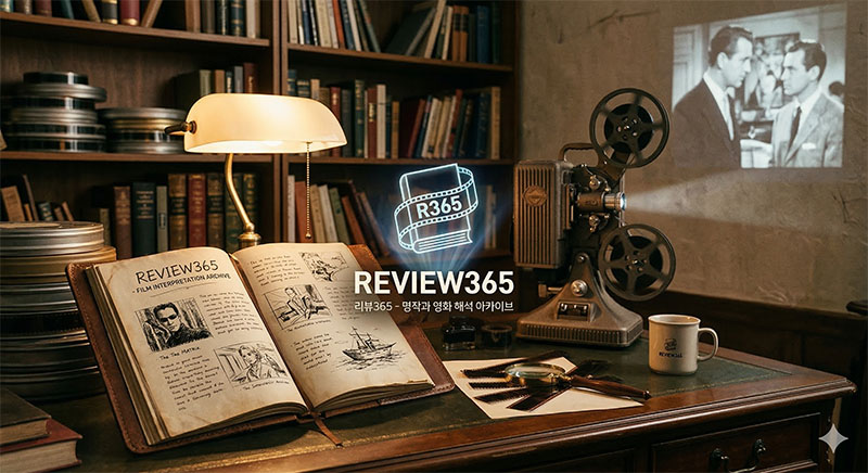 review365.net의 브랜드 아이덴티티를 시각적으로 보여주는, 영화 해석 아카이브와 명작의 영원함을 주제로 한 고품질의 감성 사진